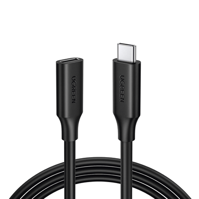 Cable USB-C Macho a USB-C Hembra | 1metro | USB-C 3.1 Gen 2 | Compatible con Thunderbolt 3 | TPE | Transferencia de Datos 10 Gbps | Soporta hasta 100W para Carga Rápida | Reversible.