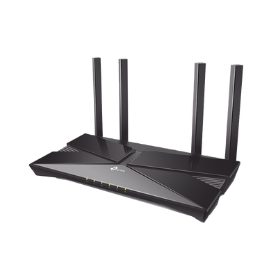 Router WiFi 6 doble banda AX 1800 Mbps / MU-MIMO y OFDMA / 1 Puerto WAN 10/100/1000 Mbps / 4 Puertos LAN 10/100/1000 Mbps / 4 Potentes Antenas / Compatible con EasyMESH