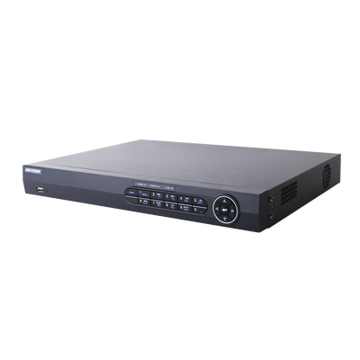 DVR/NVR 18 Canales (16+2) / 16 Canales Turbo HD hasta 2 Megapixeles / 2 Canales IP hasta 2 Megapixeles / Compresión de video avanzada / Hik-Connect P2P / Video análisis / Salida de video 4K / Entradas y Salidas de Audio y Alarma
