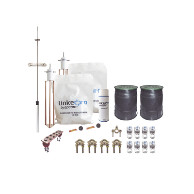Kit Pararrayo LINKEDPRO con Accesorios de Instalación en Torre de Hasta 30 m de Altura.