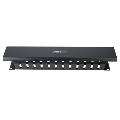 Organizador de Cables Horizontal de 2U para Rack de 19" con Cubierta Metálica