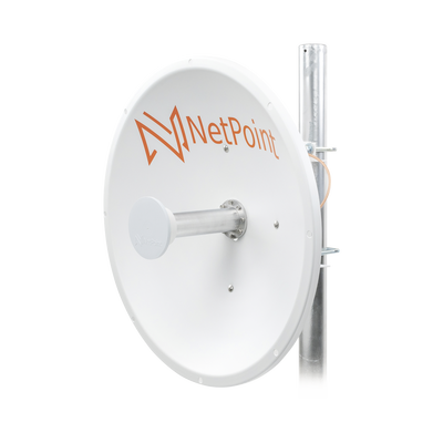Antena Direccional de alto rendimiento / diámetro de 60 cm / 4.9-6.4 GHz / Ganancia 30 dBi / SLANT de 45 ° y 90 ° / Ideal para 30 km / Conector N-Hembra / Montaje y jumpers incluidos.