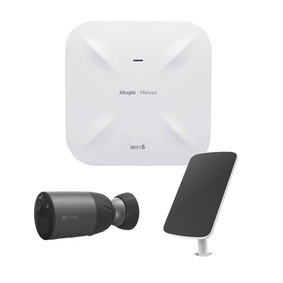 Kit de Cámaras Wi-Fi con Access Point/ Incluye 1 Cámara de Batería CS-BC1C / 1 Pane solar Mod. CS-CMT-SOLARPANEL-C / 1 Access Point RG-RAP6260(G)