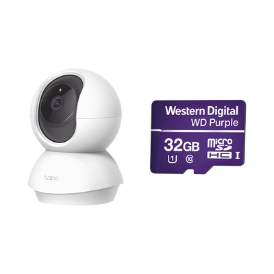 Kit de Cámara IP Wi-Fi / Incluye 1 Pieza Modelo TAPOC200 / 2 Megapixel / Audio Doble Vía / Utiliza La App Tapo / 1 Memoria Micro SD Modelo Mod WD32MSD
