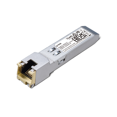 Transceptor mini-GBIC SFP+ RJ45 / Admite 10GBASE-T, 5GBASE-T, 2.5GBASE-T, 1000BASE-T y 100BASE-TX / Distancia Hasta 30 metros / Conector RJ45 (10G)