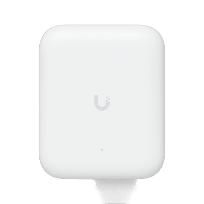 Access Point UniFi WiFi U7 Outdoor WiFi 7 802.11be doble banda, MU-MIMO 2x2 en cada banda, Puerto 2.5G, antena sectorial integrada 90° en 2.4 y 45° en 5 GHz, conectores para antenas omnidireccionales (incluidas), No incluye inyector POE