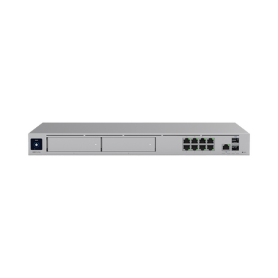 UniFi Cloud Gateway: Dream Machine PRO MAX. Administra hasta 150 dispositivos UniFi y 2000 clientes/todas las aplicaciones UniFi/5 Gbps de ruteo con IDS/IPS, 2 bahías 3.5", 128 GB SSD internos, Fail Over, balanceo de cargas, VPN/SD-WAN