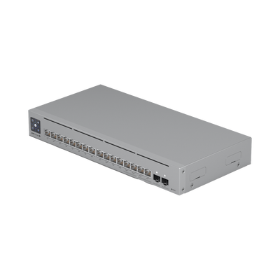 UniFi Switch Pro Max 16 PoE con funciones Capa 3, 16 puertos EtherLight RGB / (4) puertos 2.5 GbE POE++ y (12) puertos GbE POE+ /(2) puertos SFP+ 10G /con pantalla táctil informativa, hasta 180W de presupuesto POE