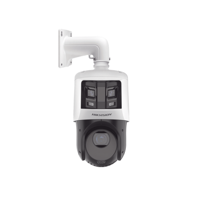 [TandemVu] Domo PTZ IP 4 Megapixel con Cámara Panoramica 6 Megapixel / 25X Zoom / 100 mts IR / IP66 / WDR / PoE+ / Entrada-Salida de Audio y Alarma / Ultra Baja Iluminación / Micro SD