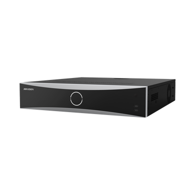 NVR 12 Megapixel (4K) / 32 Canales IP / Reconocimiento Facial / AcuSense (Evita Falsas Alarmas) / 8 Bahías de Disco Duro / 2 HDMI en 4K / Alarmas I/O
