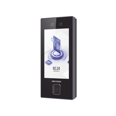 Terminal Facial Min Moe con LECTOR DE QRs FISICO Ultra Rápido y Tarjetas MIFARE / 3000 Rostros / Pantalla 4.5" / Administrable en la Nube con HikConnect Teams / Exterior IP65 / PoE / WiFi / HIK-IA